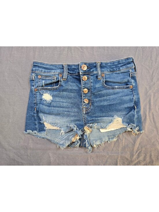 American Eagle Pants - American Eagle Hi Rise Shortie Denim Shorts 4 Super Stretch Frayed Hem Distresse